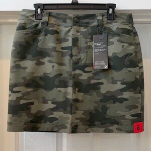 Eddie Bauer Womens Adventure 2.0_Skort Green Camo two-way active stretch Size 8